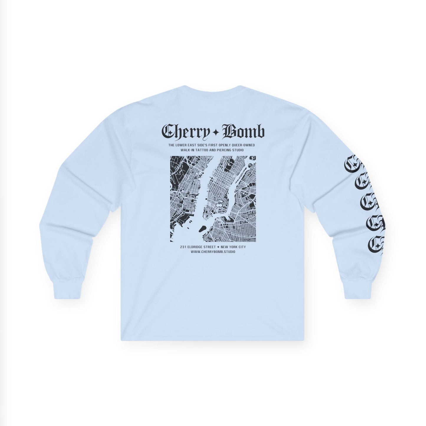 Cherry Bomb Long Sleeve Tee (Blue)