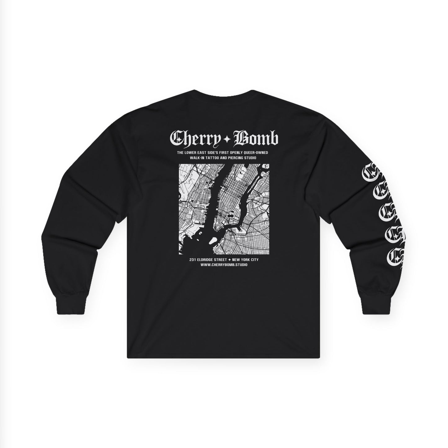 Cherry Bomb Long Sleeve Tee (Black)