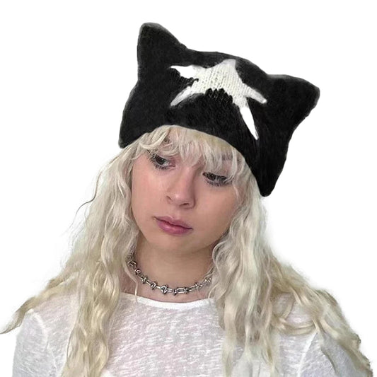 Grunge Star Knit Beanie