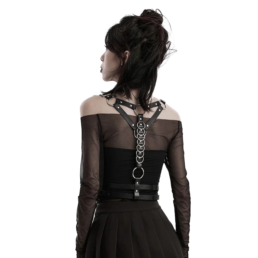 Double-Shoulder Faux Leather Harness