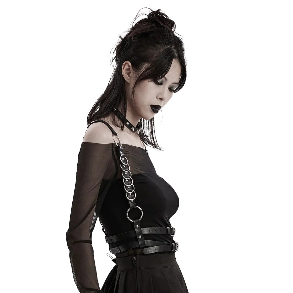 Double-Shoulder Faux Leather Harness